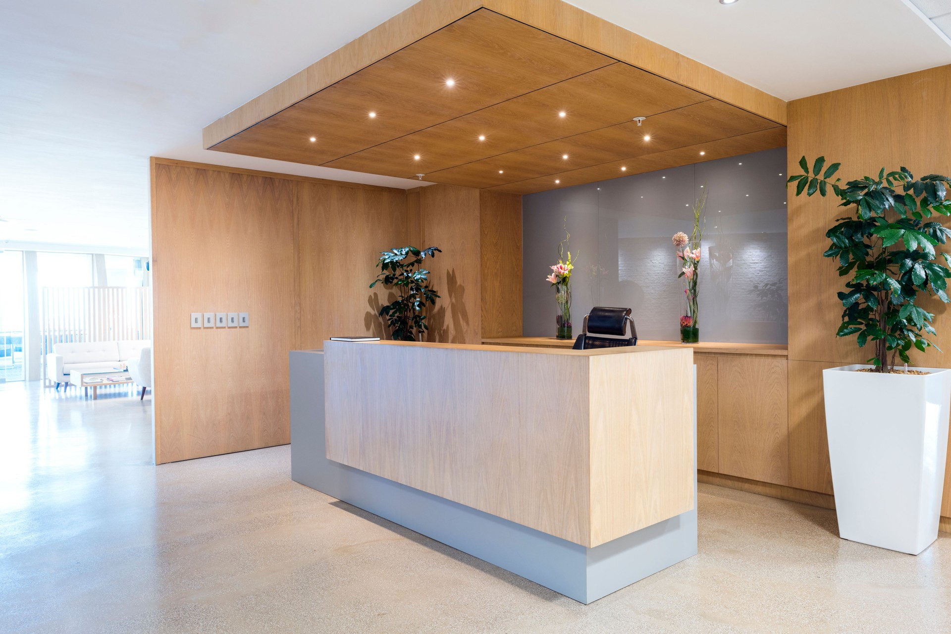 Modern reception area in office